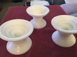 White Milk Glass Candle Holders | eBay