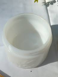 Granny Core 1950's Milk Glass Vanity Jar Cold Cream HAND CREAM | eBay