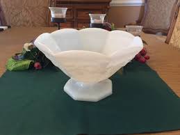 Vintage White Milk Glass Grape Pattern Pedestal Fruit Bowl Footed Octagon | eBay Australia