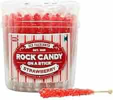 Extra Large Rock Candy Sticks: 36 Red Crystal Rock Candy Sticks - Strawberry - Individually Wrapped for Party Favors, Candy Buffet, Showers, Receptions, Old Fashioned Espeez Bulk Candy on a Stick : Grocery & Gourmet Food - Amazon.com