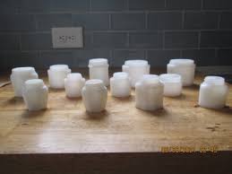 12 Vintage White Milk Glass Jars - Various Sizes, Shapes, and Designs | eBay