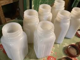 Spice Jars Shakers Milk Glass 1940 Red Shelf - Etsy