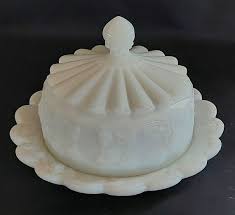Vintage Westmoreland Milk Glass Covered Cheese Dish, Paneled ...