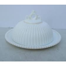 Antique Milk Glass Art Deco Butter Dish | Chairish