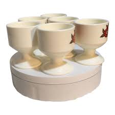 Vintage Plastic Egg Cups Germany Orange Flower Set of 6 | eBay