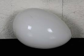 Antique Victorian Embossed Hand Blown Milk Glass Easter Egg Cross Floral 6.5"