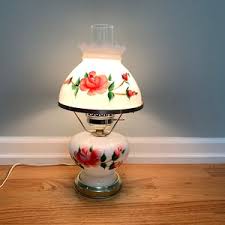 Vintage Parlour Lamp - Hand Painted With Roses - Etsy India