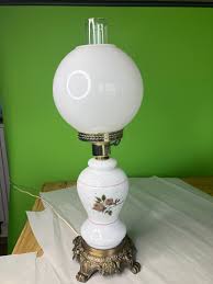 Vintage Hurricane Style Glass Lamp Gorgeous 2 Light Design ...