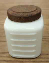 VINTAGE MILK GLASS JOHNSON & JOHNSON COLD CREAM JAR | eBay