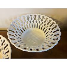 Antique 19th Century French Empire Paris Porcelain Baskets or Corbeilles - a Pair | Chairish