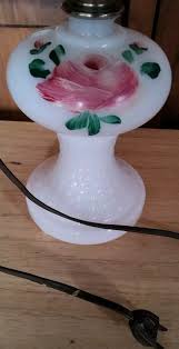 Vintage Milk Glass Hobnail and Hand Painted Flower Accent ...