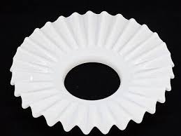 Antique 19th C.Victorien Blanc Lait Verre Hérissé Motif Petticoat Lampe Nuance | eBay