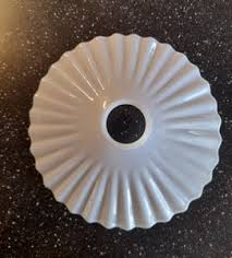 Antique French Shade, Fluted Milk Glass 26 Centimetre Diameter – French Antique Collections