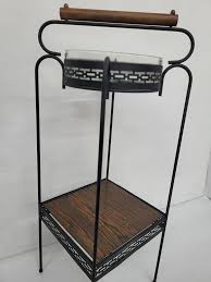 Mid Century Standing Ashtray Smoking Stand Plant Shelf Glass ...
