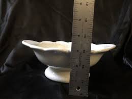 White Crackle Glaze Pedestal Bowl Bath Accessories Holder Fruit Bowl Signed Mim | eBay
