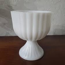 Vintage White Milk Glass Compote/Candy Dish Pedestal | eBay