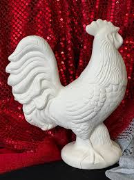 DIY Ceramic Bisque Rooster: Ready-to-paint Sculpture ...