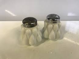 Vintage Fenton Teardrop Milk Glass Salt & Pepper Shakers ...