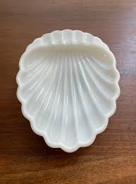 Vintage Milk Glass Shell Dish - Etsy