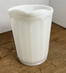 Vintage Hazel Atlas Ribbon Panel Pitcher 5.25” White Milk ...