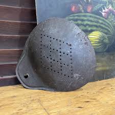 Antique Milk Handheld Tin Strainer Cream Skimmer Diamond Pattern Punched Holes - The Junk Parlor