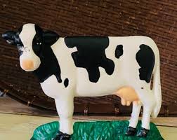 Vintage 50's Cast Iron Dairy Cow Doorstop - Etsy