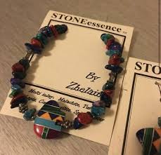 Zuni Style Bracelet |Earrings STONEessence By Zhelaine Multi-Color Jewelry Set | eBay