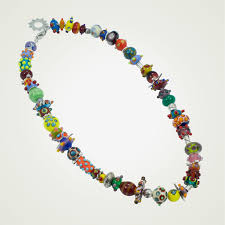 Sterling Silver Small Bead Glass Necklace - Indoxi