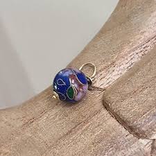 VINTAGE JACMEL JCM 14K GOLD ENAMEL CLOISONNE CHARM OR ...