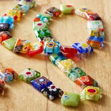 Millefiori Glass Flat Square Beads, 8mm by Bead Landing ...