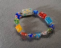 Vintage Silver Tone Italian Venetian Murano Multi Colored ...