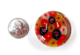 Miniature Millefiori Glass Paperweight 1 ½” dia., 1 1/8 ...
