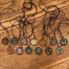 Jewelry | Lot Of Micro Mosaic Bottle Cap Necklaces | Poshmark