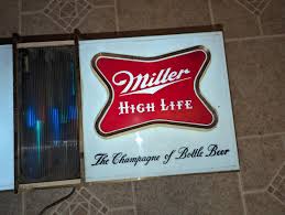 Vintage 1960s Miller High Life Lighted Bar Advertising Clock Sign Disco WORKING | eBay