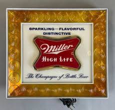Vintage Miller High Life Light Up Advertising Beer Sign