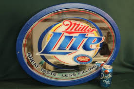 Vintage Wood Framed Oval Miller Lite Mirror, 24x28" - antiques - by owner - collectibles sale - craigslist