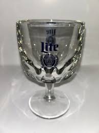 Miller Lite Chalice Beer Glass Rare Thick Glass Man Cave | eBay