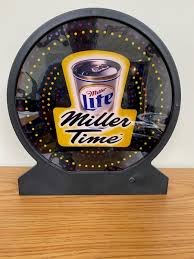 Rare Miller Time Lite Beer Motion Sign Pulsating Lamp OBD506 ...