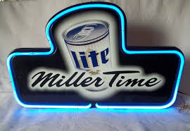 Vintage Miller Lite Neon sign “Miller Time” 13.5" x 22" x 4 ...