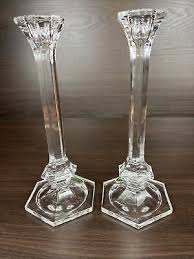 Beautiful Pair Imperial Lead Crystal 10" Paneled Candlesticks ...