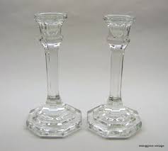 Crystal Candlestick Pair: Octagon Taper Candle Holders, 7 ...