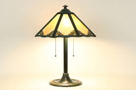 Stained Glass 6 Panel Shade Antique Lamp, Bradley & Hubbard