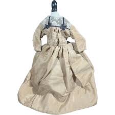 Vintage Brown Doll Dress W/ White Lace Chest Piece & Black ...