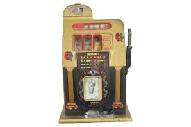Sold at Auction: Mills Golden Falls 25 cent Cherry Slot Machine