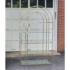 1970s Holywood Regency Style Brass Dia Etagere | Chairish