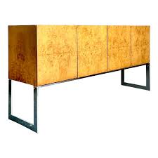 Vintage Boho Bookmatched Burl Credenza After Milo Baughman ...
