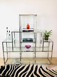Vintage MILO BAUGHMAN Style Chrome ETAGERE / Book Shelf ...