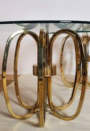 Pair of Hand Crafted Elliptical Brass Frame Side Tables ...
