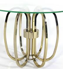 Pair of Sculptural Brass Loop Tables For Sale at 1stDibs