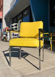 1970's Chrome and Yellow Vinyl Steelcase Armchair - FREE US ...
